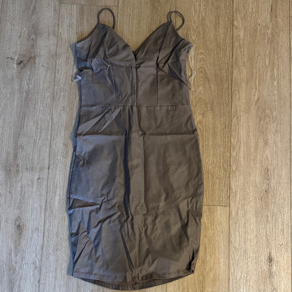 Charlotte Russe Taupe Zippered Dress
